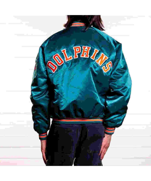 Miami Dolphins Team Aqua Satin Jacket