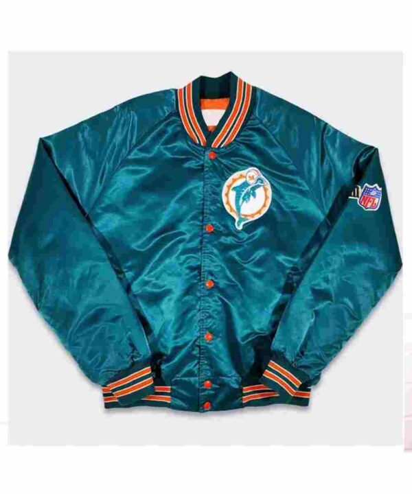 Miami Dolphins Team Aqua Satin Jacket