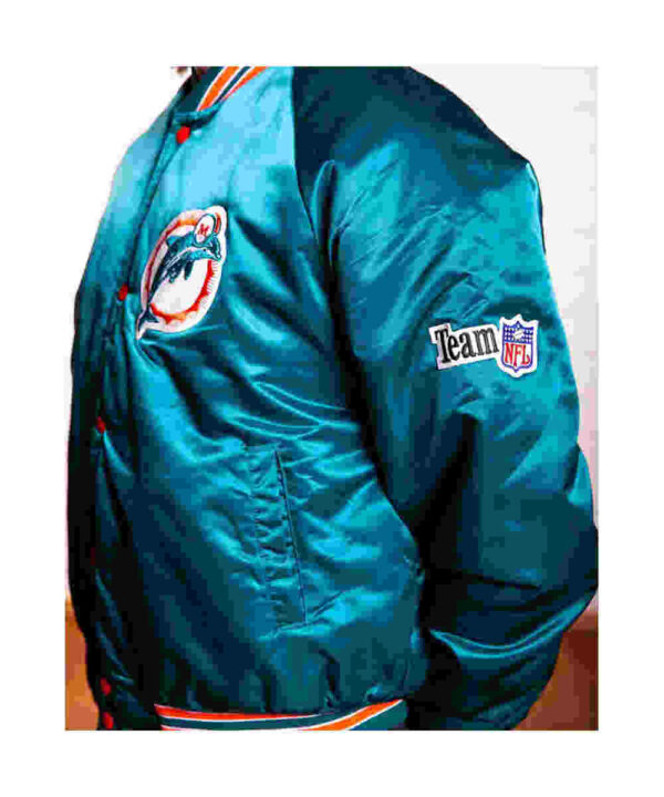 Miami Dolphins Team Aqua Satin Jacket