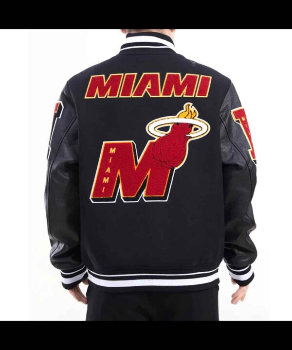 Miami Heat Mashup Logo Black Varsity Jacket