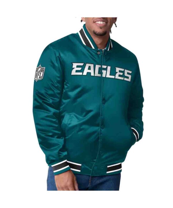 Philadelphia Eagles Closer Midnight Green/Silver Satin Jacket