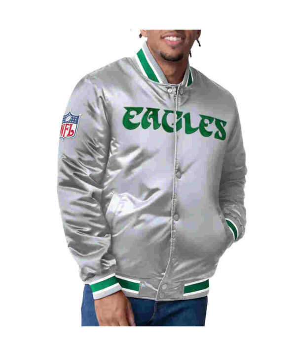 Philadelphia Eagles Closer Midnight Green/Silver Satin Jacket