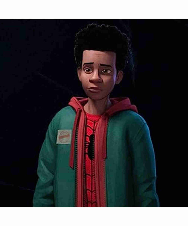Into The Spider Verse Miles Morales Jacket with Red Hoodie