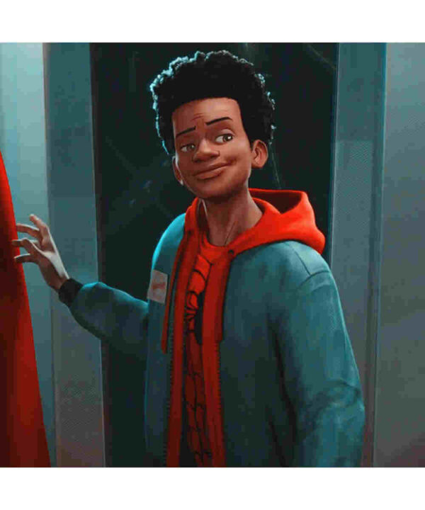 Into The Spider Verse Miles Morales Jacket with Red Hoodie