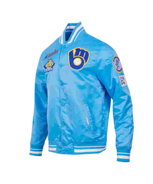 Retro Milwaukee Brewers Classic Rib Satin Jacket