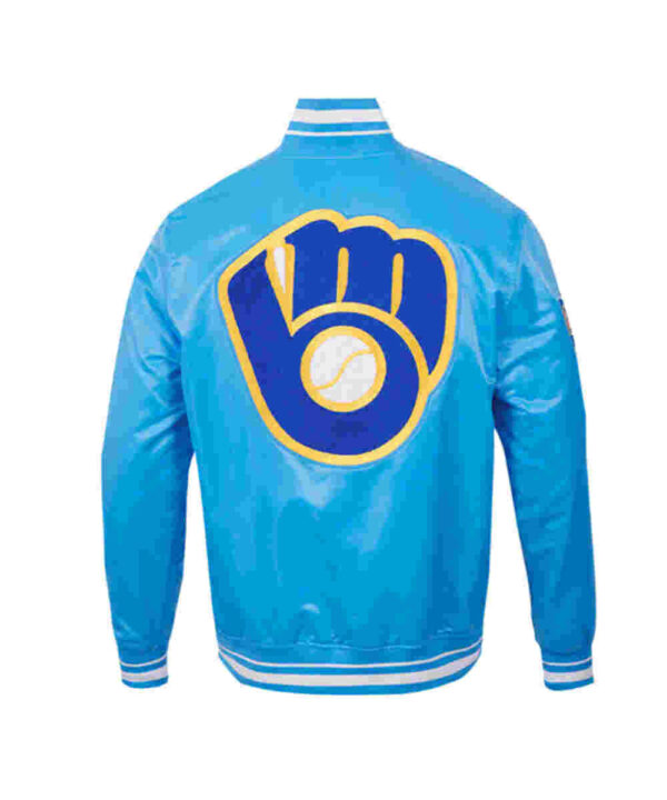 Retro Milwaukee Brewers Classic Rib Satin Jacket