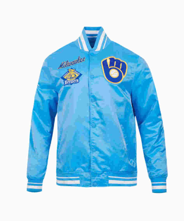 Retro Milwaukee Brewers Classic Rib Satin Jacket