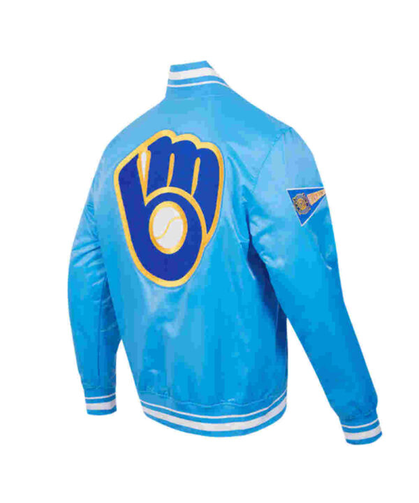 Retro Milwaukee Brewers Classic Rib Satin Jacket