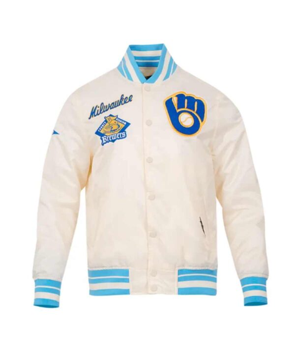Retro Milwaukee Brewers Classic Rib Satin Jacket
