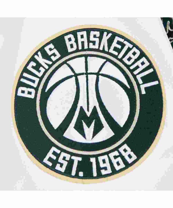 Milwaukee Bucks Script Tail Classic Rib Varsity Jacket
