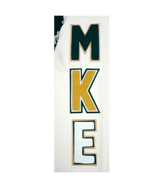 Milwaukee Bucks Script Tail Classic Rib Varsity Jacket