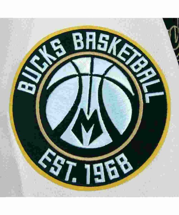 Milwaukee Bucks Script Tail Classic Rib Varsity Jacket