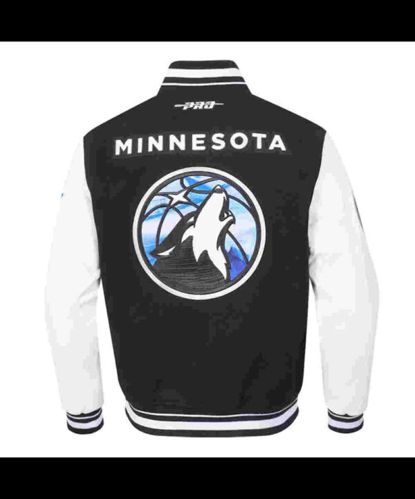 Minnesota Timberwolves 2024/25 City Edition Black and White Varsity Jacket