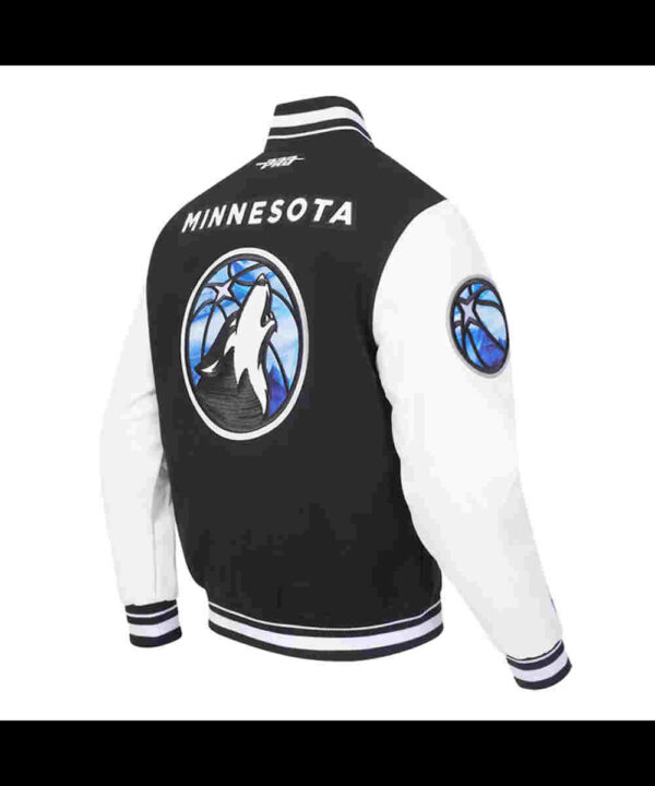 Minnesota Timberwolves 2024/25 City Edition Black and White Varsity Jacket