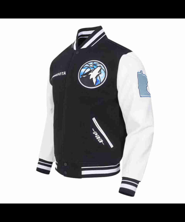 Minnesota Timberwolves 2024/25 City Edition Black and White Varsity Jacket