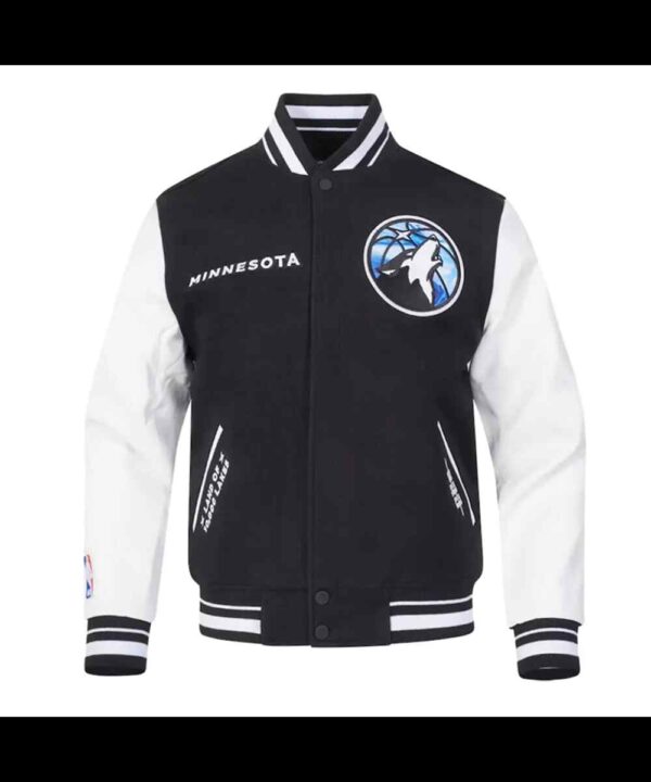 Minnesota Timberwolves 2024/25 City Edition Black and White Varsity Jacket