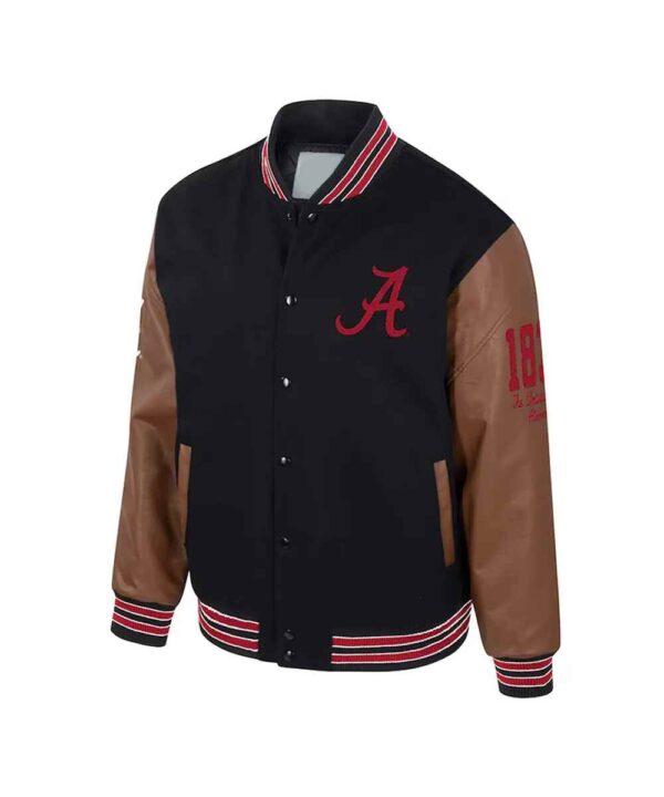 Alabama Crimson Tide Navy and Brown Letterman Jacket