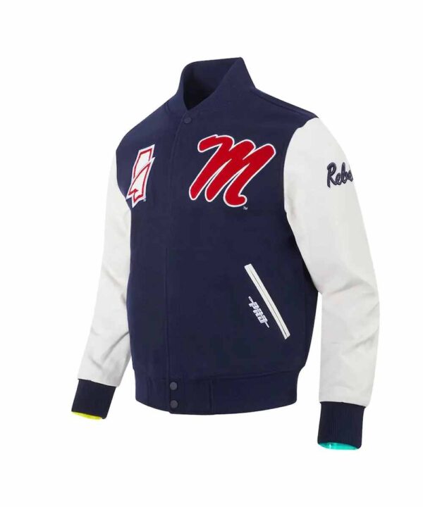 Navy Mississippi Rebels Classic Varsity Jacket