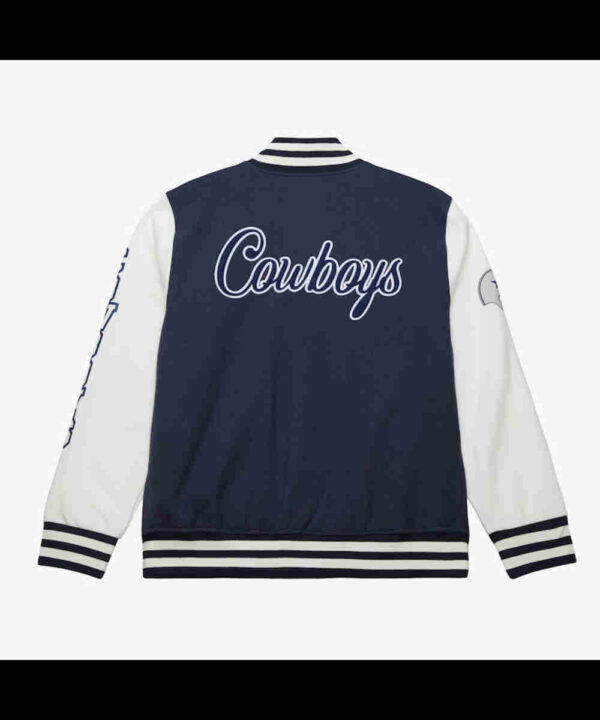Dallas Cowboys Navy and White Fleece Varsity Jacket