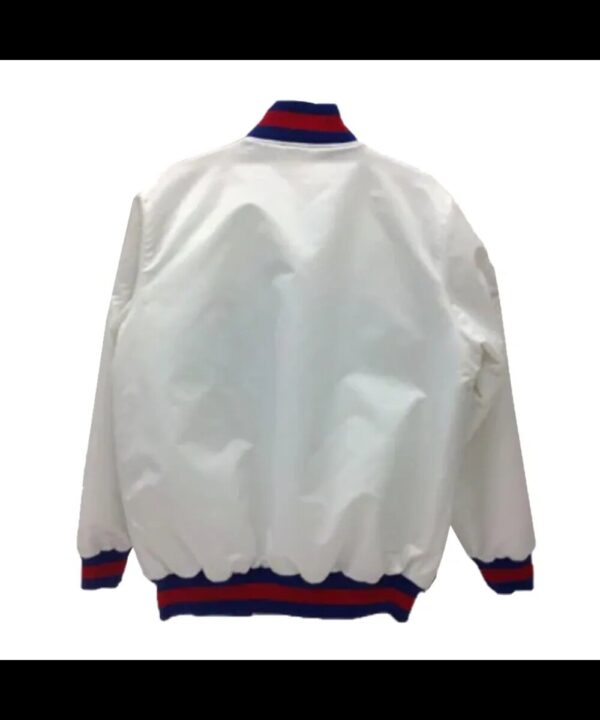 New York Giants Helmet Bomber White Jacket