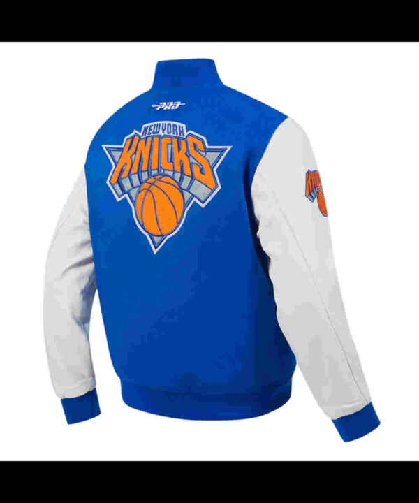 NY Knicks 2024/25 City Edition Blue and White Varsity Jacket
