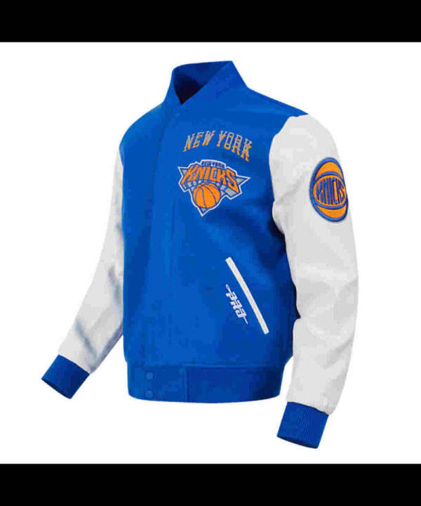 NY Knicks 2024/25 City Edition Blue and White Varsity Jacket