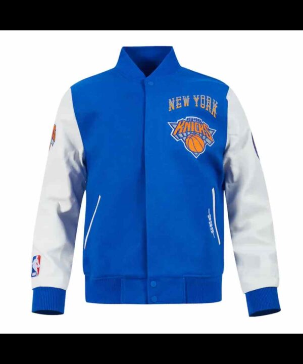 NY Knicks 2024/25 City Edition Blue and White Varsity Jacket