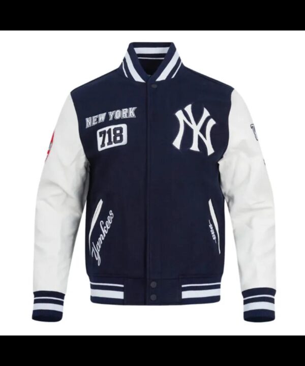 NY Yankees Area Code Classic Rib Varsity Jacket