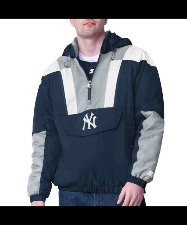 Navy NY Yankees Charger Half-Zip Pullover Jacket