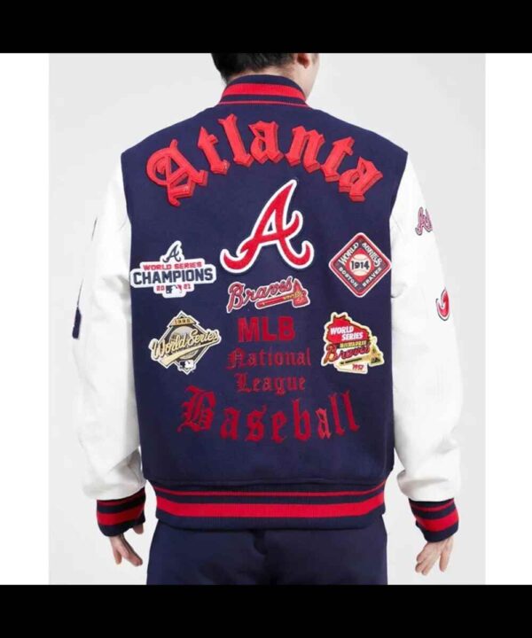 Old English Atlanta Braves Varsity Jacket