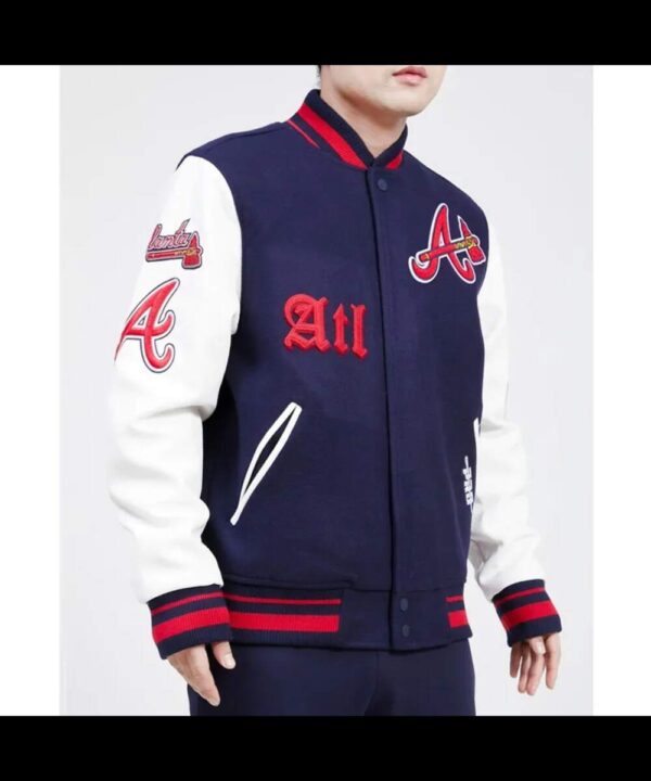 Old English Atlanta Braves Varsity Jacket