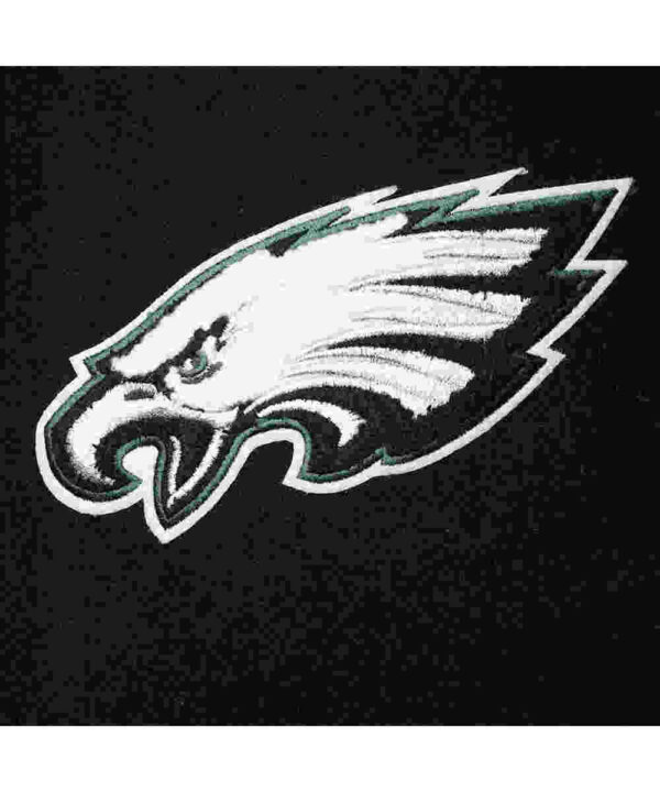 Philadelphia Eagles Logo Black and White Letterman Jacket