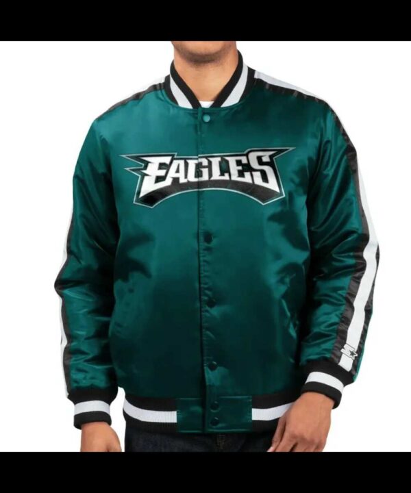 Philadelphia Eagles O-Line Green Satin Jacket