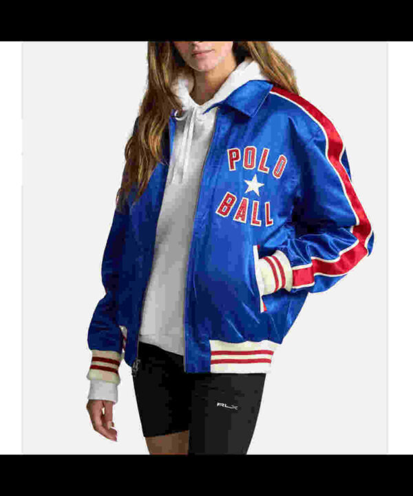 Polo Ball Bomber Satin Jacket
