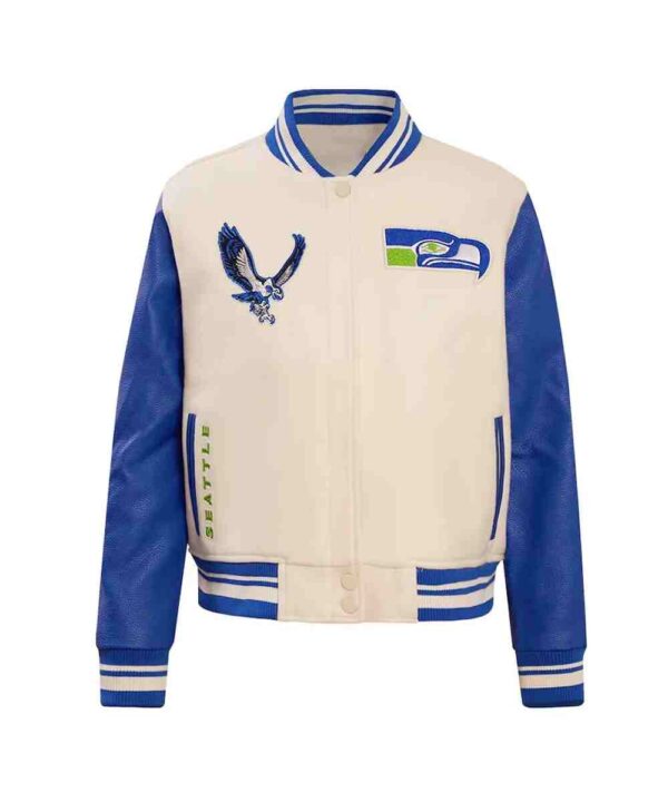 Cream Seattle Seahawks Retro Classic Full-Zip Varsity Jacket
