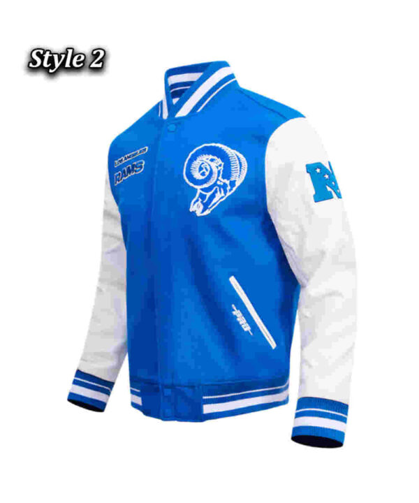 Retro LA Rams Classic Rib Varsity Jacket