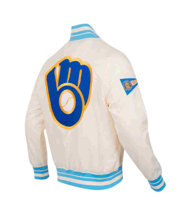 Retro Milwaukee Brewers Classic Rib Satin Jacket