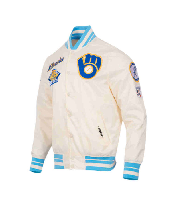 Retro Milwaukee Brewers Classic Rib Satin Jacket
