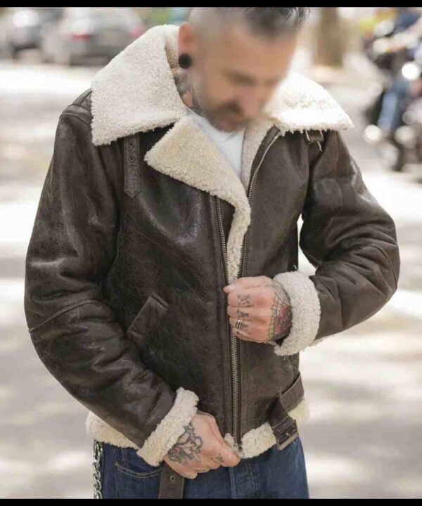 Rocky Balboa Sylvester Stallone Shearling Leather Jacket