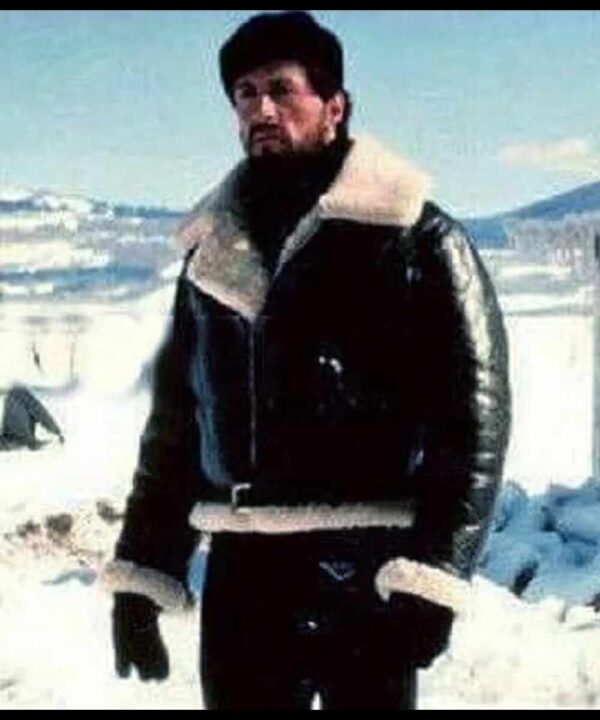 Rocky Balboa Sylvester Stallone Shearling Leather Jacket