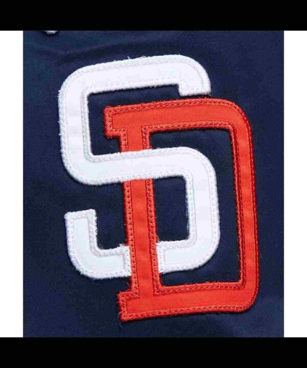San Diego Padres Vintage Logo Navy Lightweight Satin Jacket