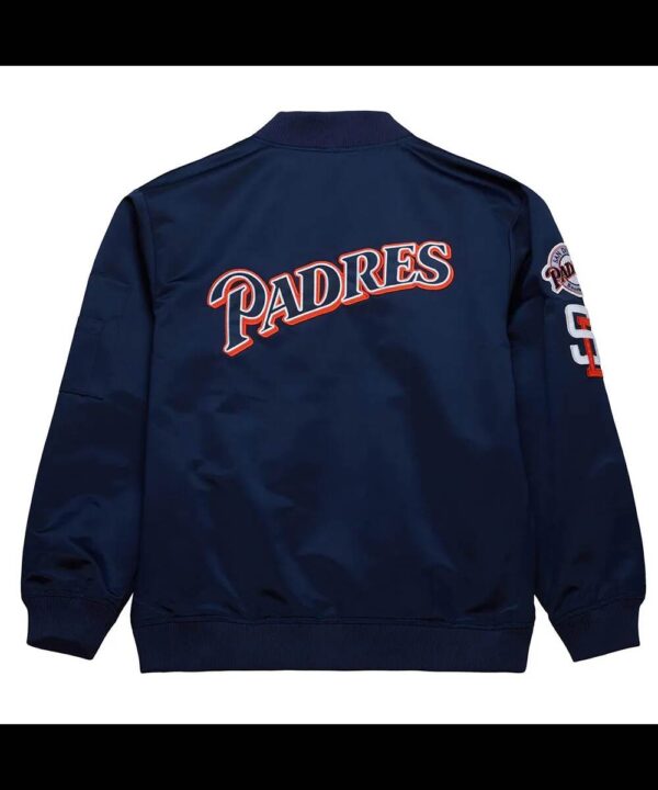 San Diego Padres Vintage Logo Navy Lightweight Satin Jacket