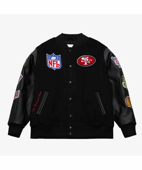 San Francisco 49ers Blackout Vintage Logo Varsity Jacket