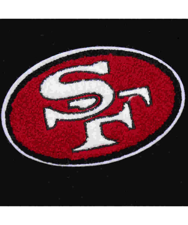 San Francisco 49ers Blackout Vintage Logo Varsity Jacket