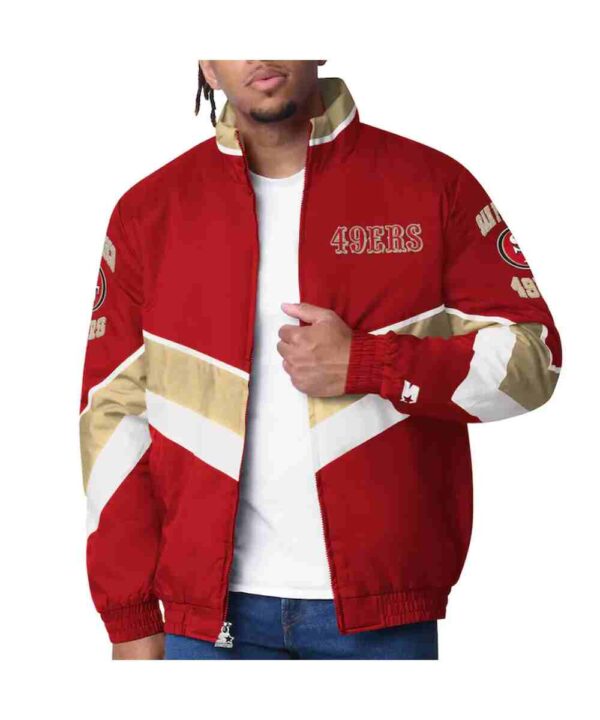 San Francisco 49ers Captain Scarlet Varsity Satin Jacket