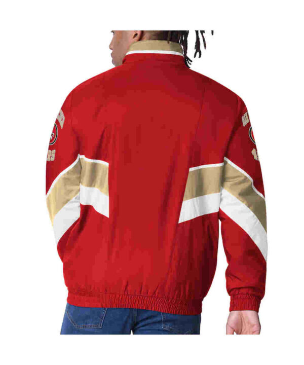 San Francisco 49ers Captain Scarlet Varsity Satin Jacket