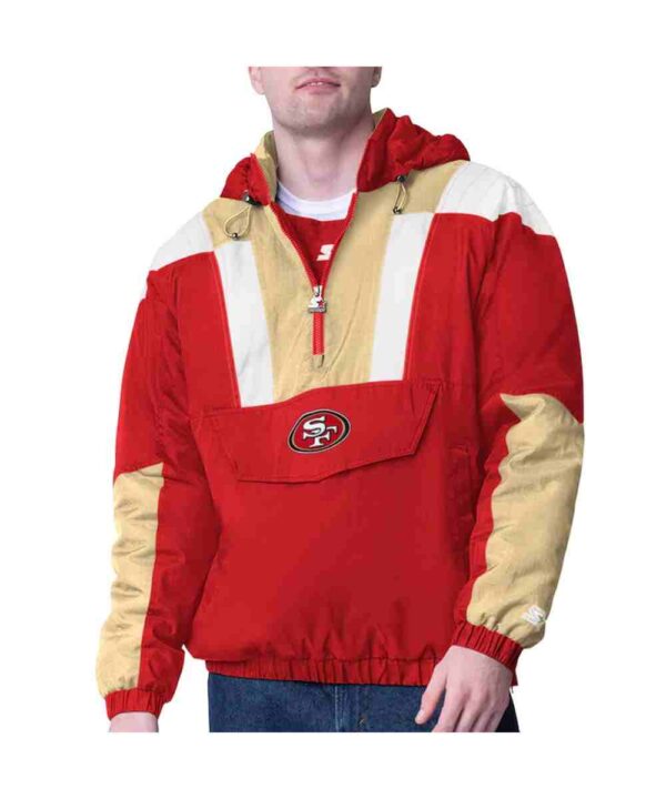 Scarlet San Francisco 49ers Charger Half-Zip Pullover Jacket
