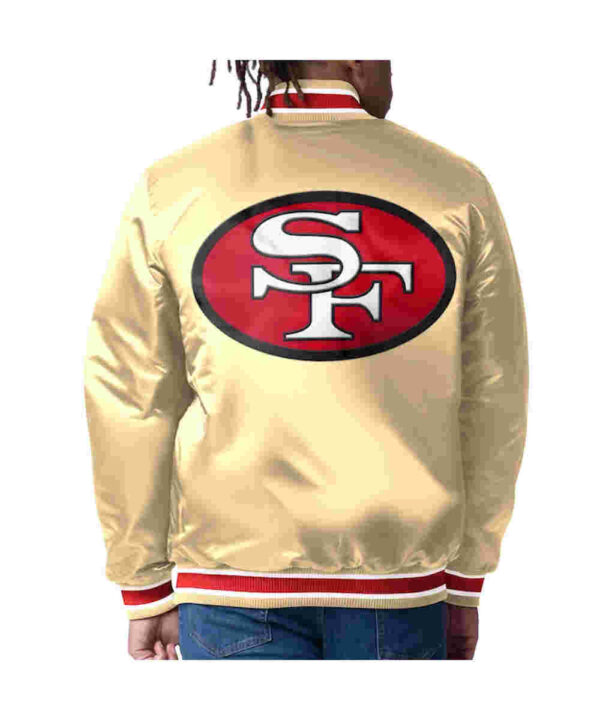 San Francisco 49ers Closer Scarlet/Gold Satin Jacket