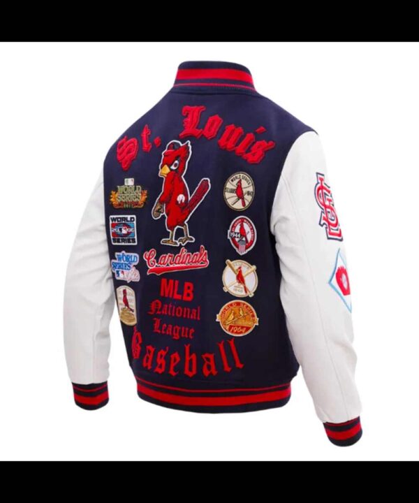 St. Louis Cardinals Old English Navy and White Varsity Jacket