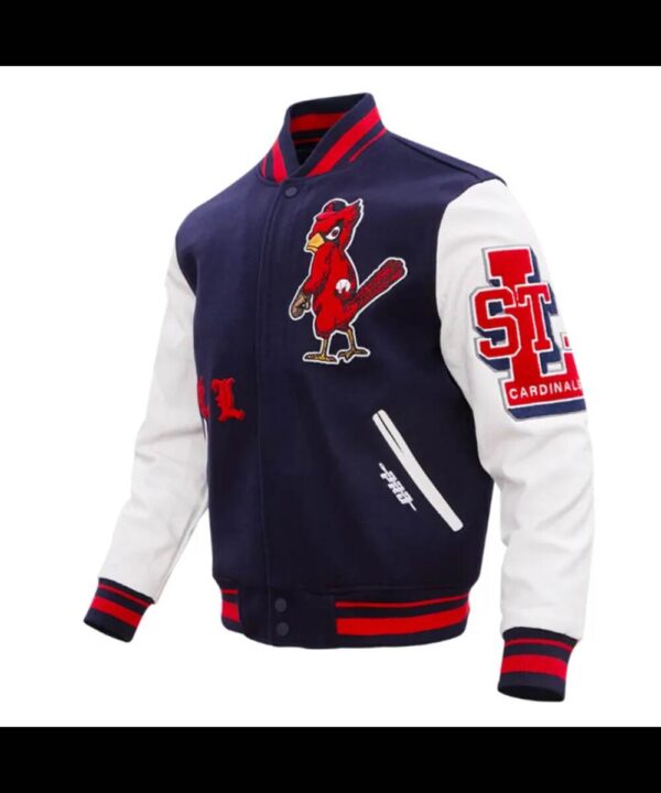 St. Louis Cardinals Old English Navy and White Varsity Jacket